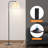 Arched Floor Lamp With Remote Control, Bulb Included And Pleated Fabric Shade