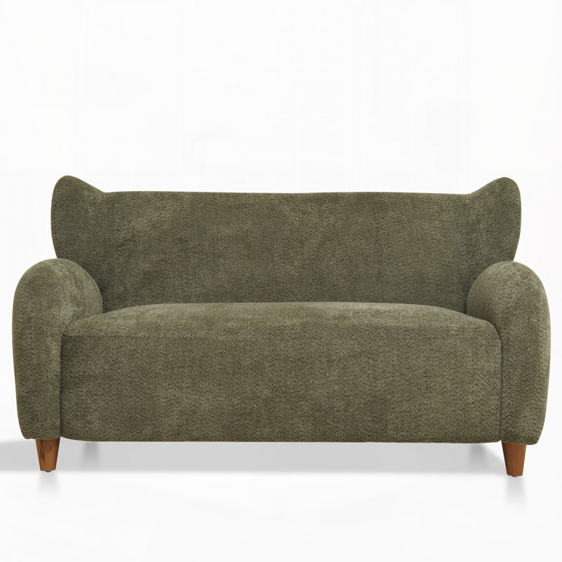 Canapé moderne, 57.68" W, Tissu vert olive