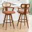 Swivel Upholstered and Faux Leather Bar Stool-282961849-282961853