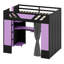 Lit mezzanine avec tablettes intégrées, rideaux d'intimité et éclairage RVB ambiant-1083037538