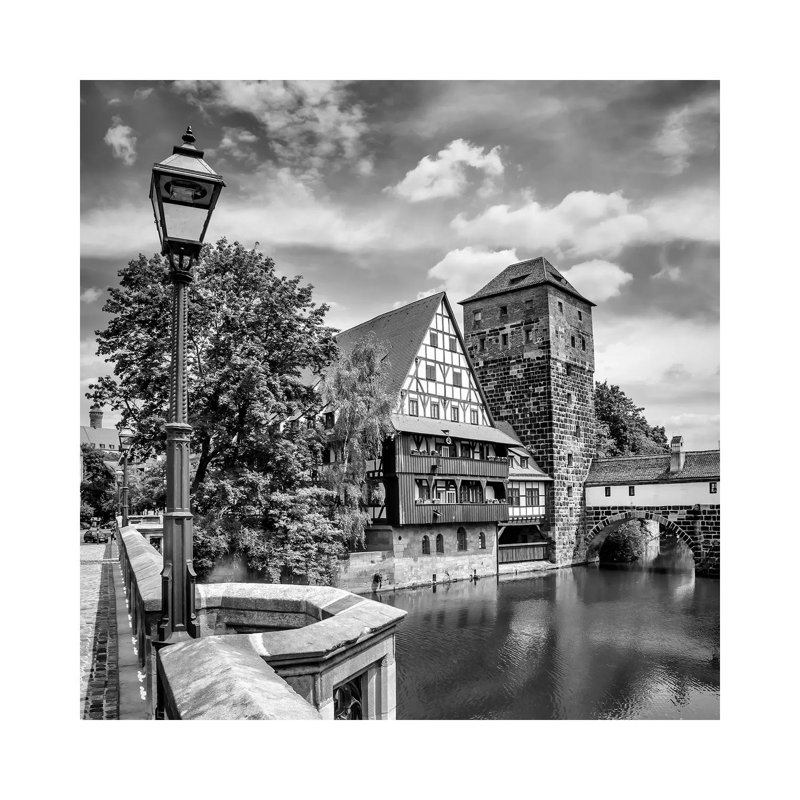 Nuremberg View From Max Bridge To Hangman'S Bridge by Melanie Viola - Wrapped Canvas Print, 30.48 cm H x 30.48 cm W