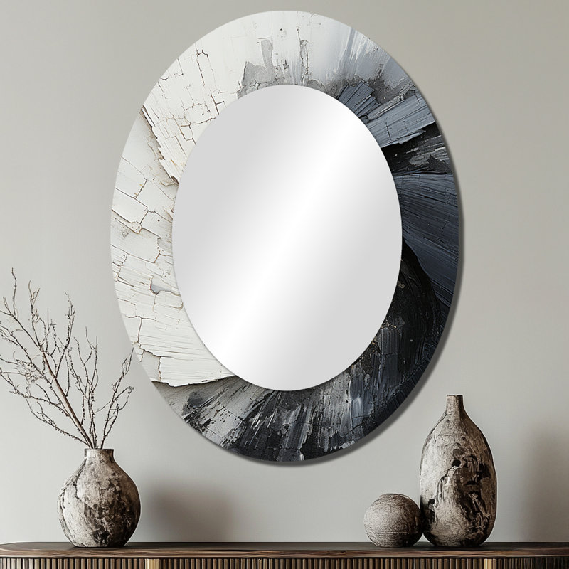 Contraste Harmony III - Miroir mural moderne ovale, 40 po x 30 po
