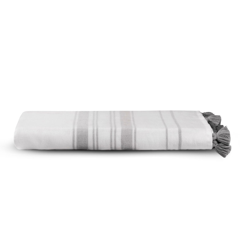 Premium Bath Towel (1 Piece), White & Grey, 39.4 x 70.9 Inches | 100% Cotton, 10.6 Oz/Sq Ft | Soft, Absorbent & Luxurious | Machine Washable, Tumble Dry Low, Perfect for Home & Spa Use