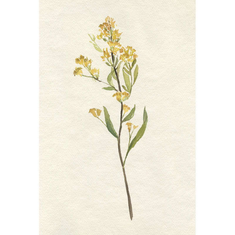 Delicate Yellow II - Painting on Canvas, 122 cm H x 81 cm W, Black Floater Frame