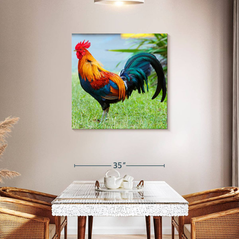 Crowle Rooster On Grass, 36" H x 36" W