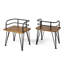 Chaises rustiques - 2 chaises d'extérieur, assises en bois, structures en fer, finition élégante, idéales pour une terrasse.