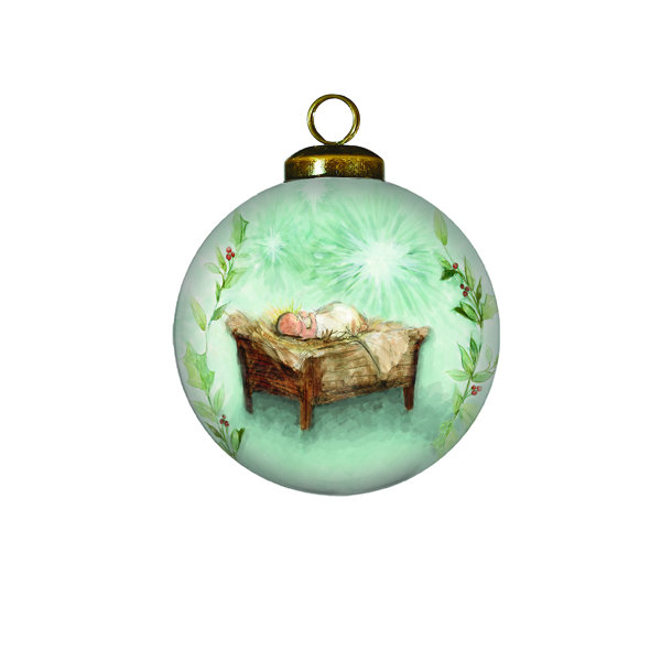 The Holiday Aisle® Oh Holy Night Religious Glass Ball Ornament | Wayfair