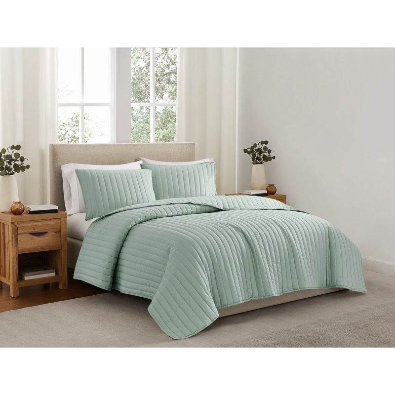 Ensemble de courtepointe standard en coton, Courtepointe pour lit simple + 1 taie décorative , Rosé