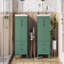 Ensemble de meuble-lavabo 48 po avec lavabo en céramique, meuble Storae autoportant moderne avec poignées argentées, portes à fermeture douce