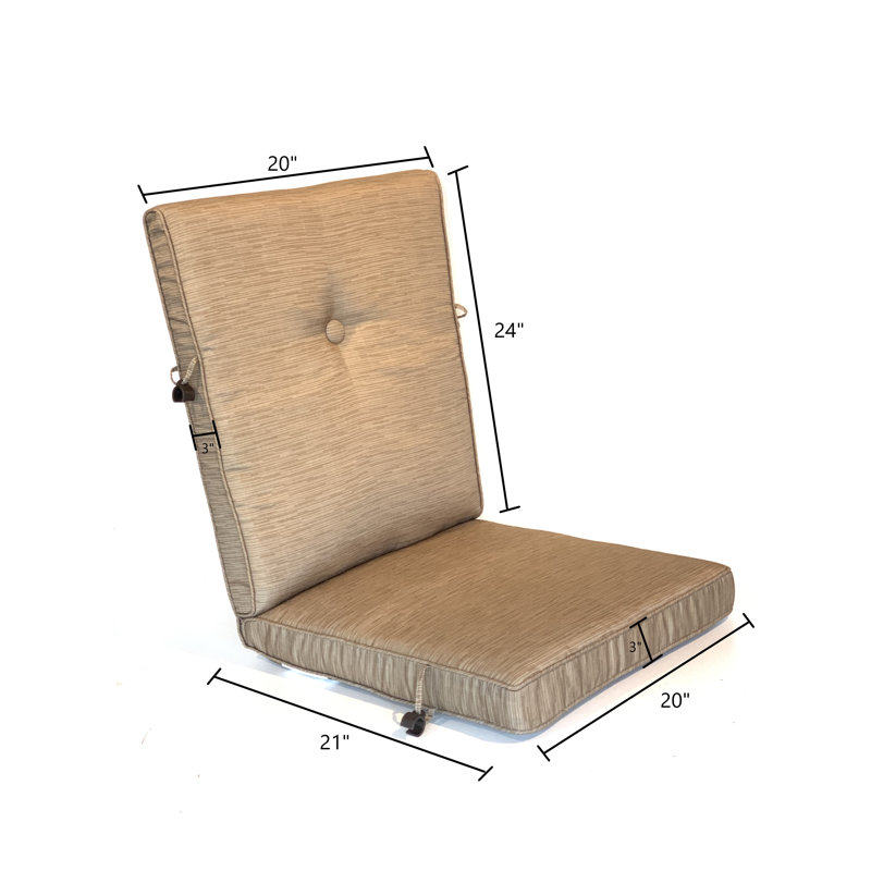 Coussin de siège / dossier d'extérieur attaché, Brun