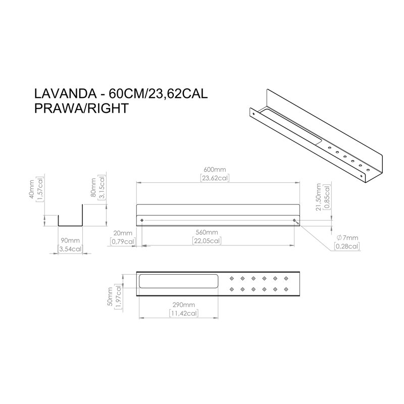 LAVANDA Metal Floating Shelf with Towel Bar, White