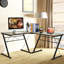 Table d'ordinateur de coin en L de 59 po pour bureau à domicile - Noir-1022761178