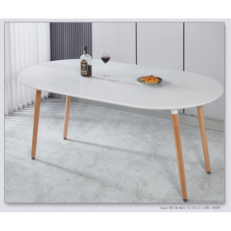 Table extensible polyvalente pour la salle à manger, le bureau et le café, avec plateau en panneau de fibres à densité moyenne durable et conception extensible