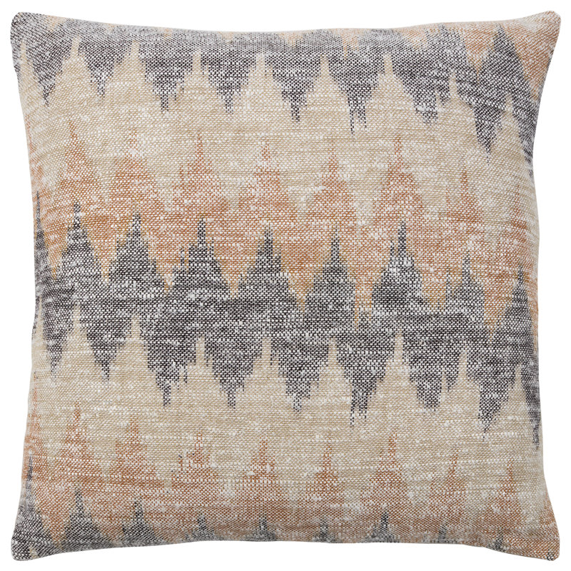 Jaipur Living Isoke Handmade Solid White/Blue Pillow, 100% Poly Fill, 16"H x 24"W