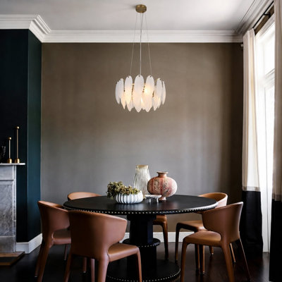 Lustre rond transitionnel en verre 11 lumières