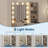 Vanity Desk with Mirror & Power Outlet, 3 Lighting Colors Vanity Desk with 4 Drawers & 12 Bulbs, Modern Dressing Table for Bedroom-590606647