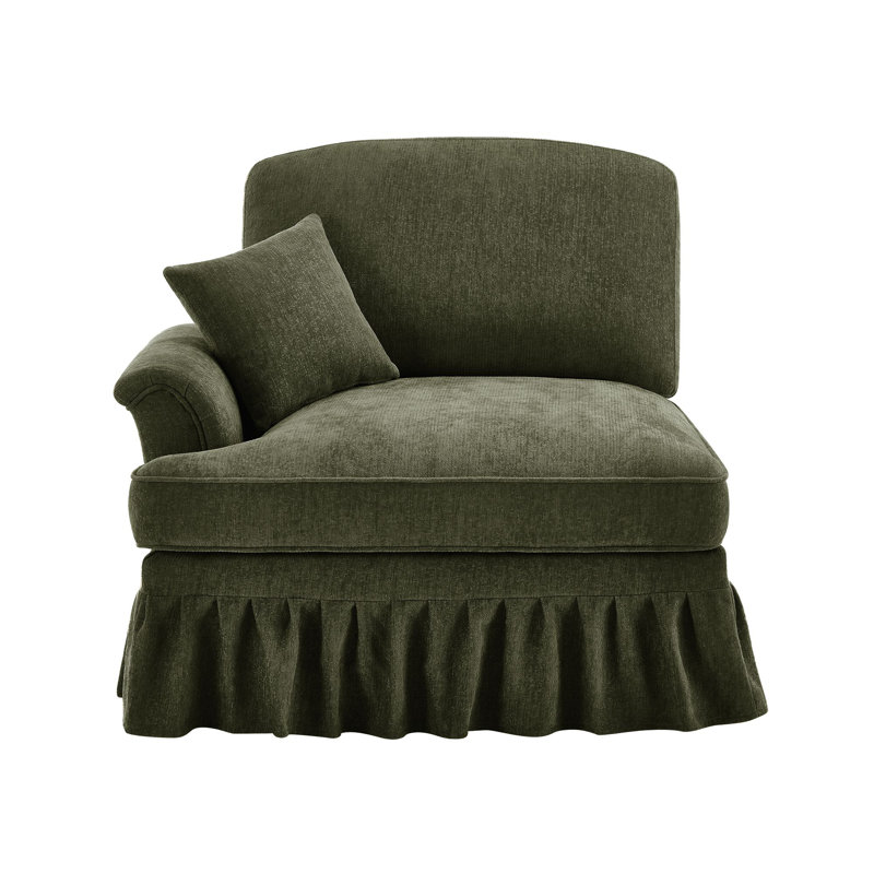 Sofa LSF Chenille W/1 Pillow -Green, Green