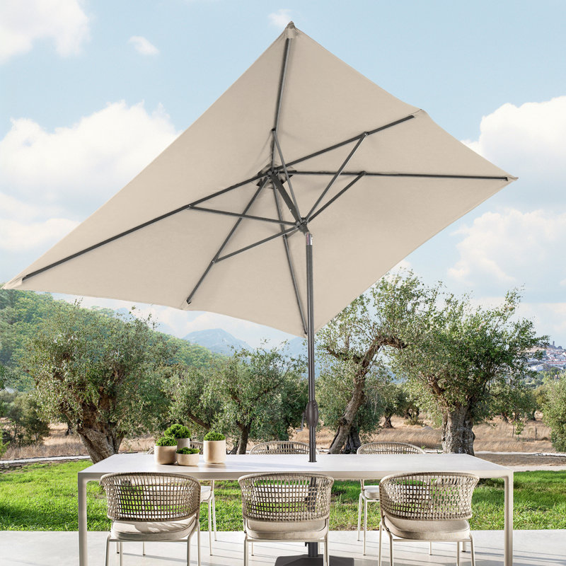 Améliorez votre espace extérieur: parasol rectangulaire de 6 pi x 9 pi avec protection contre les rayons UV, inclinaison facile et résistance au vent