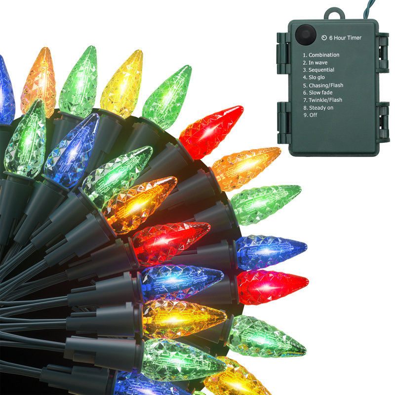 Jassmin 17.3Ft LED Christmas Fairy Lights, Holiday Decorations String Lights with 8 Mode, 50 Bulbs, Muticolor