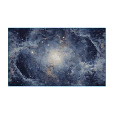 Tapis bleu soyeux et moelleux