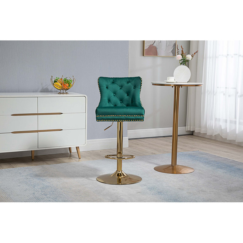 Tabouret pivotant à hauteur réglable, Émeraude
