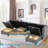 Hashim 6 - Piece Free Form Upholstered Convertible Modular Sofa Sectional with Storage-708451238