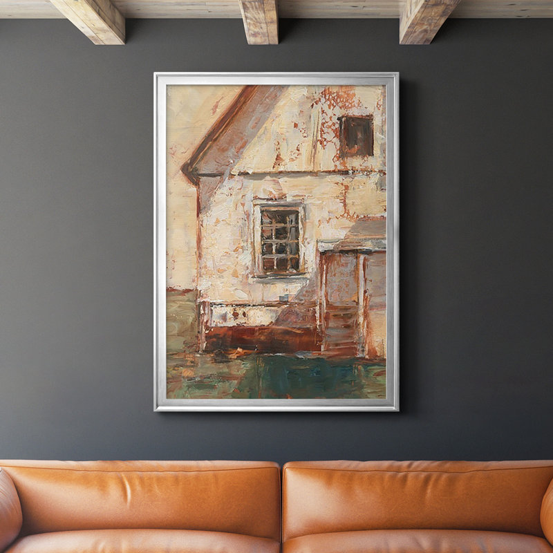 Sunlit Barn II, reproduction d'art encadrée, H 24,5 po x l 18,5 po x P 1,25 po, Argent