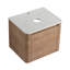 Meuble-lavabo mural simple flottant 24 po avec dalle de comptoir, base de meuble-lavabo moderne en contreplaqué incurvé en chêne naturel (lavabo non inclus)
