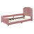 Twin Size Upholstered Daybed With Classic Stripe Shaped Headboard-1767809682