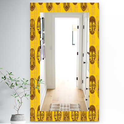 Miroir mural traditionnel tribal masks