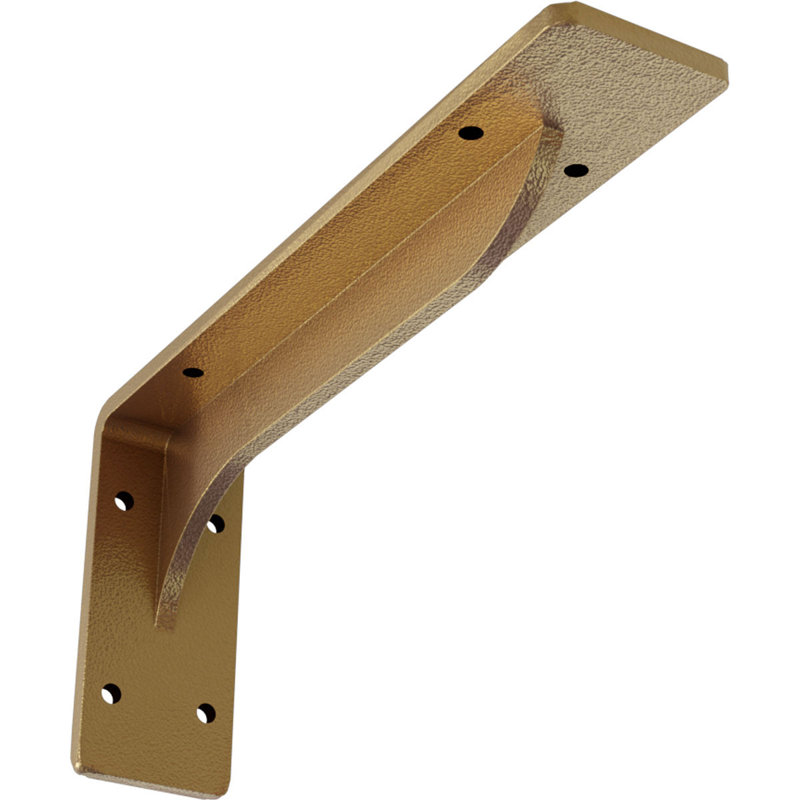 Embrey Steel Bracket, 4.75" H x 2" W x 10" D, Hammered Gold