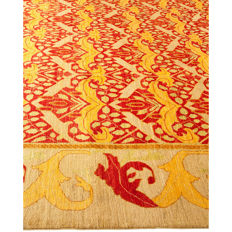 Arts & Crafts One-of-a-Kind 9' 10" x 13' 10" Hand Knotted Area Rug