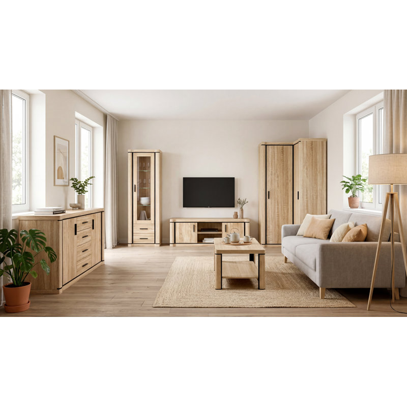 Temma 2 Door Laminate Wardrobe, Sonoma Oak