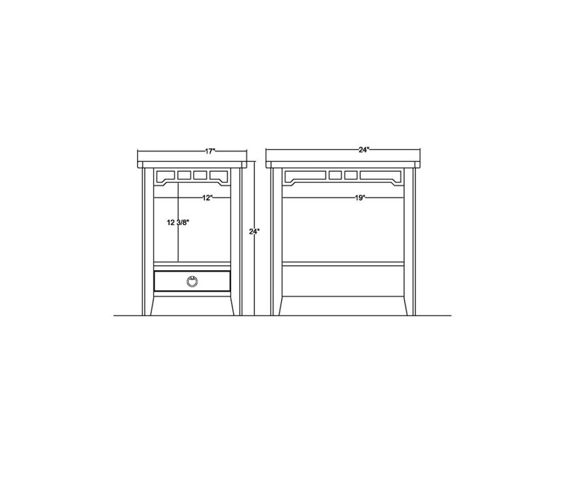 5013 Stone Top End Table with Storage