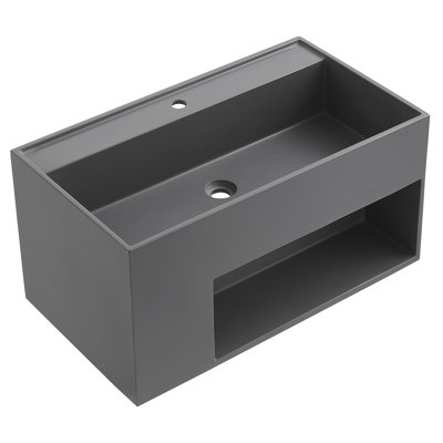 40 in. Wall-Mount Bathroom Solid Surface Vanity with Spacial Storage Area