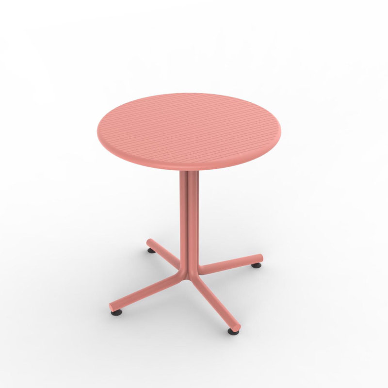Terracotta Round Outdoor Dining Table with Lightweight Design