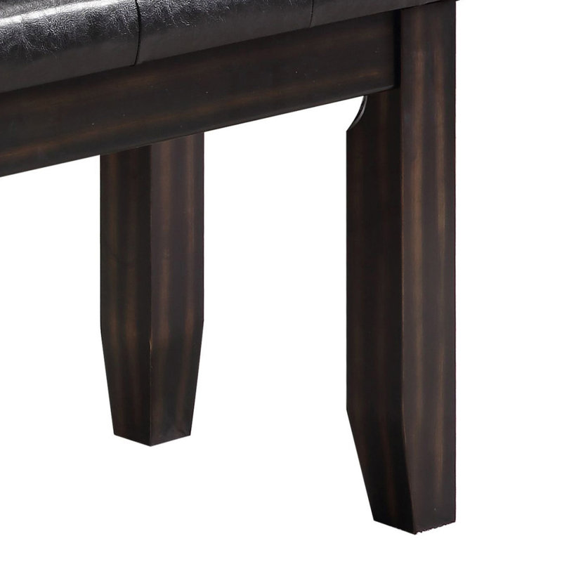 Banc en cuir noir avec garniture pour un cachet classique en tissu durable