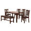 Mobilier de salle à manger couleur espresso 6 pièces table de salle à manger 4 chaises d'appoint et un banc Bois d'hévéa massif et placages