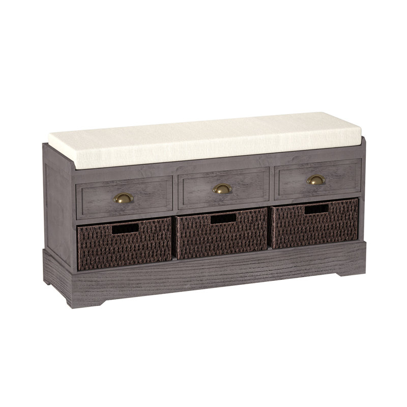 Banc de rangement avec tiroirs Maribelle, gris