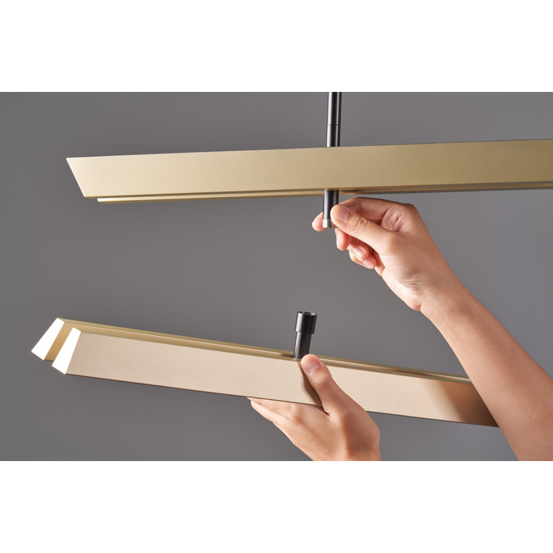 4 - Light LED Pendant, Champagne Gold