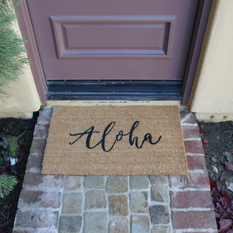 Tapis de porte d’extérieur anti-dérapant 30" x 18" island greetings Mamigon