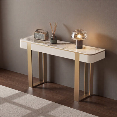 Console en pierre avec base en acier inoxydable