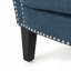 Fauteuil club de luxe en tissu - Design incurvé élégant, garniture cloutée, pieds en bois de bouleau