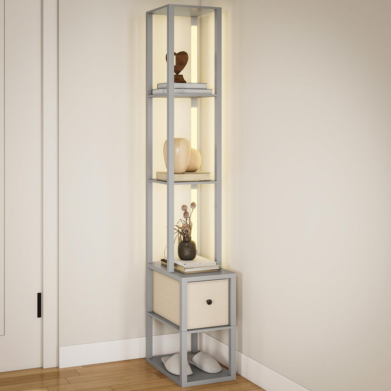 169cm LED Tray Table Floor Lamp, Grey