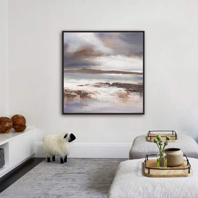 Gris, brun, couleur blanche, champ, formes abstraites, art moderne, alternative dramatique, encadrée sur toile