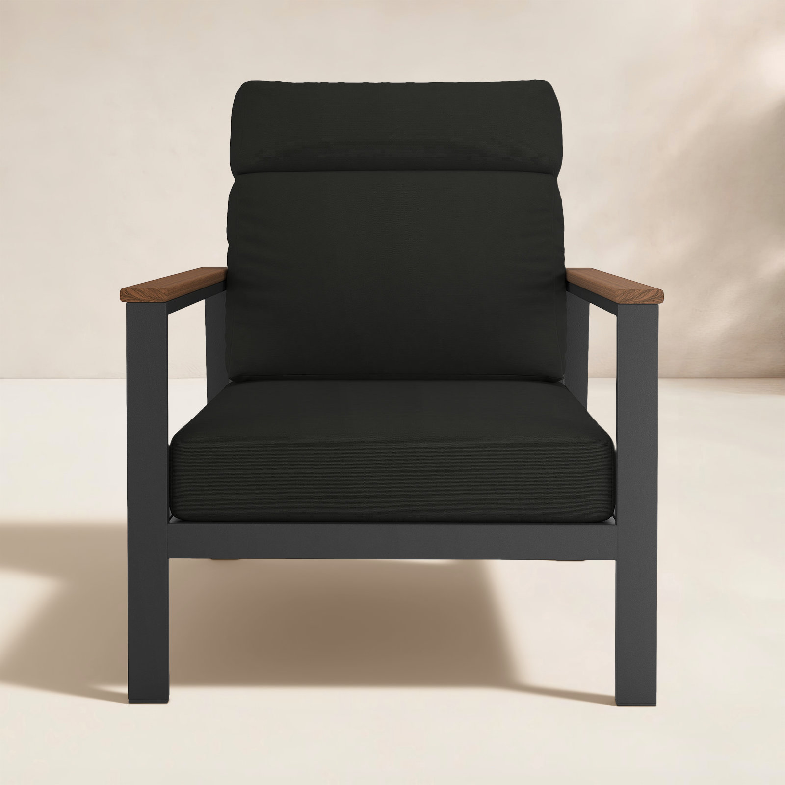 Townsend Sunbrella® Patio Lounge Chair, Brown, Canvas Black, Yes