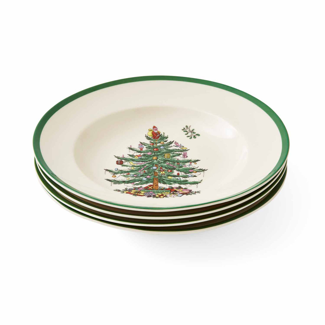 Spode Christmas Tree Soup Plates 9" (Set of 4) Spode