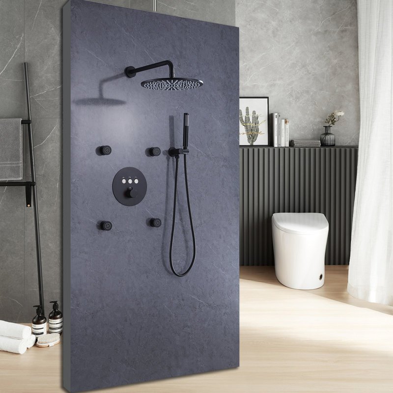 All-In-One Kit with Rough in-Valve, Matte Black