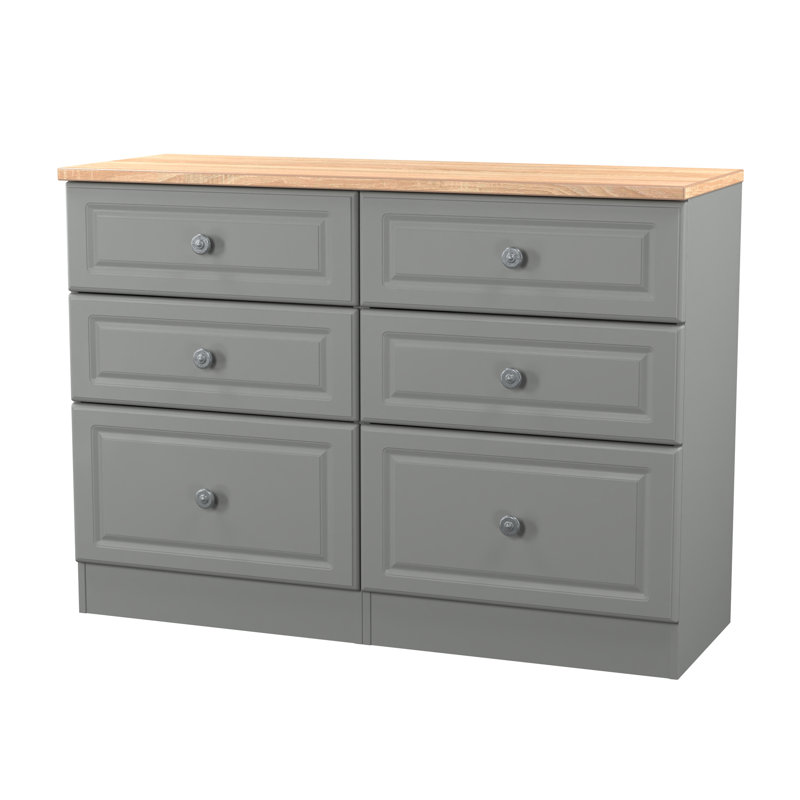 110cm W 6 - Drawer Chest of Drawers, Grey