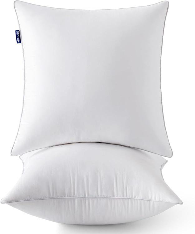 Pillow Inserts (Set Of 2) -Throw Pillows For Couch Sofa With 100% Cotton Covers